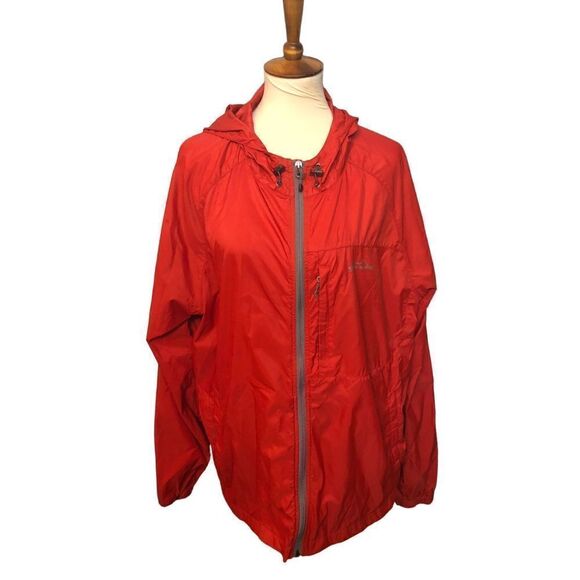 Eddie Bauer Red Windbreaker Full Zip Hooded Lightweight Vented XL - Picture 1 of 15